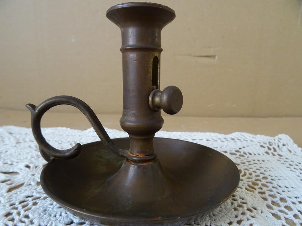 19e siècle applique chandelier antique en cuivre 10 cm 1850, Enlèvement ou Envoi, Cuivre ou Bronze