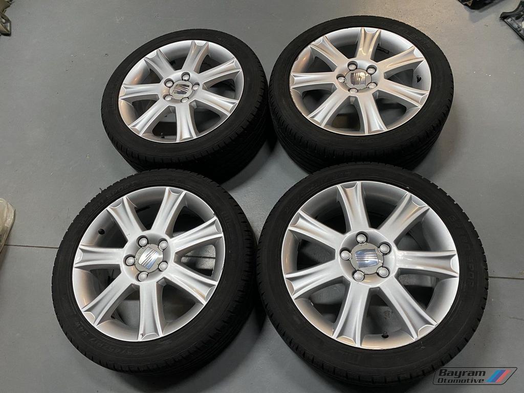 Seat Altea lm velgen 17 inch Leon 5x112 met banden VW golf, Pneus et Jantes, Véhicule de tourisme, Pneus été, -