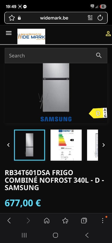 Frigo combi samsung, 150 tot 200 liter, Ophalen, Zo goed als nieuw, Met vriesvak