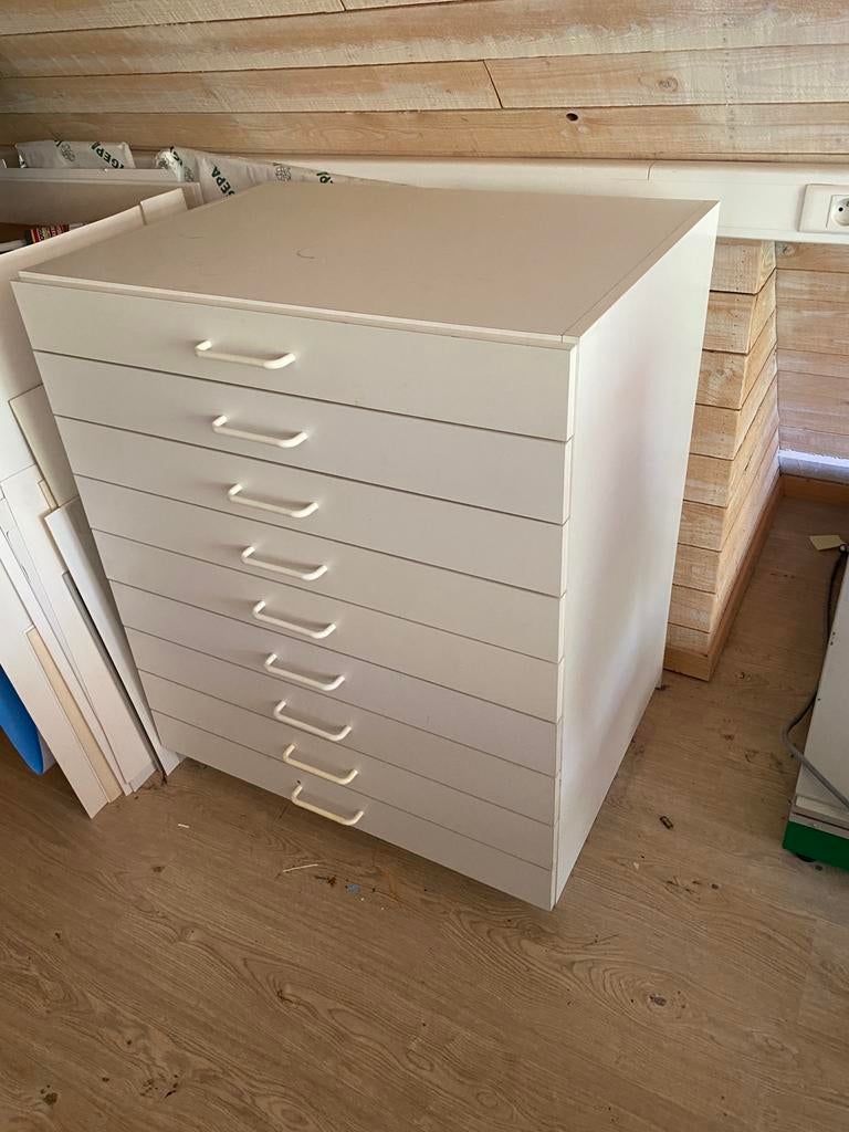 Witte ladekast, Huis en Inrichting, Ophalen, Gebruikt, 5 laden of meer, 100 tot 150 cm