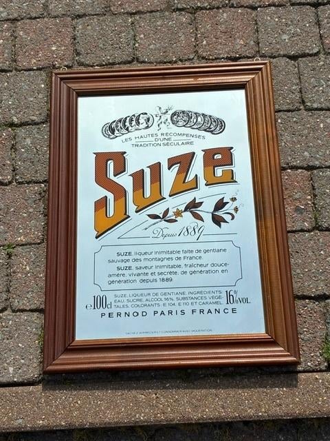 Suze, caféspiegel, Ophalen, Zo goed als nieuw, Reclamebord