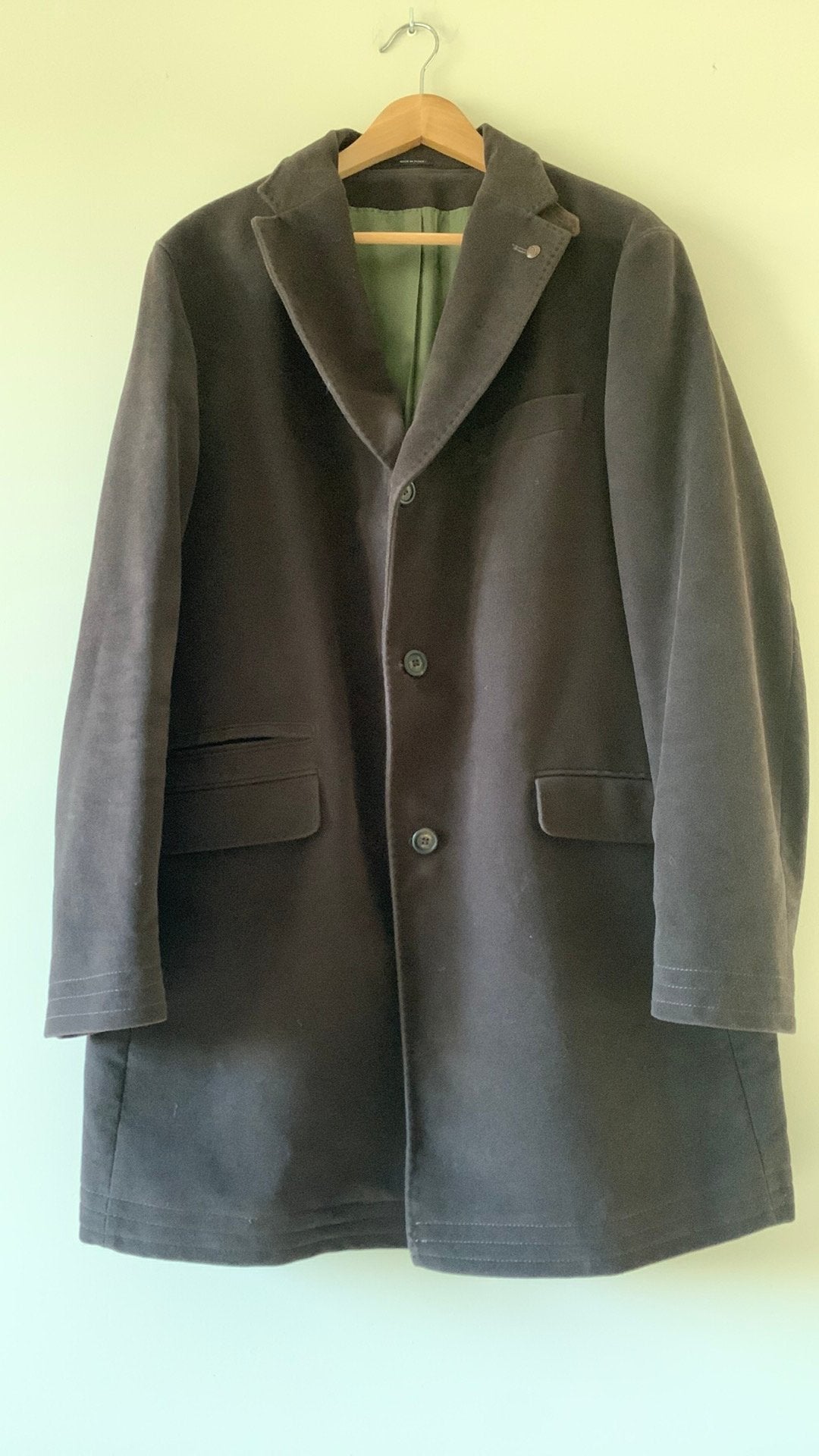 Fluwelen bruine overjas Massimo Dutti, Ophalen, Gedragen, Maat 56/58 (XL), Bruin