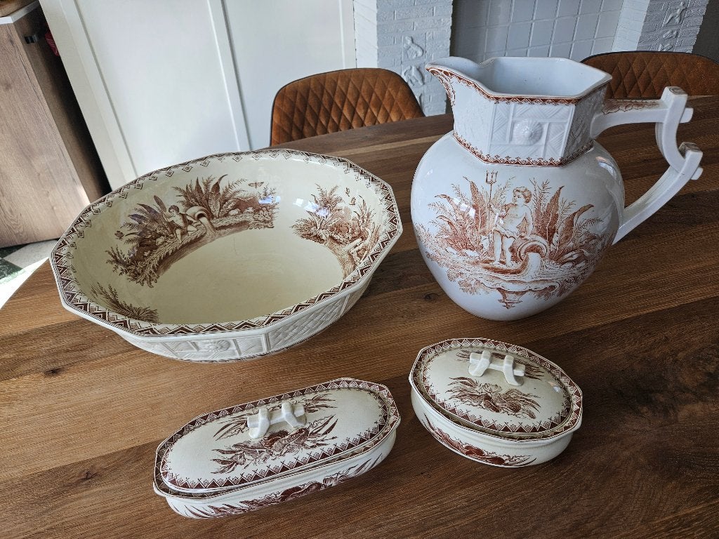 Maasstrichts lampetset decor "Neptunus" Société Céramique, Enlèvement