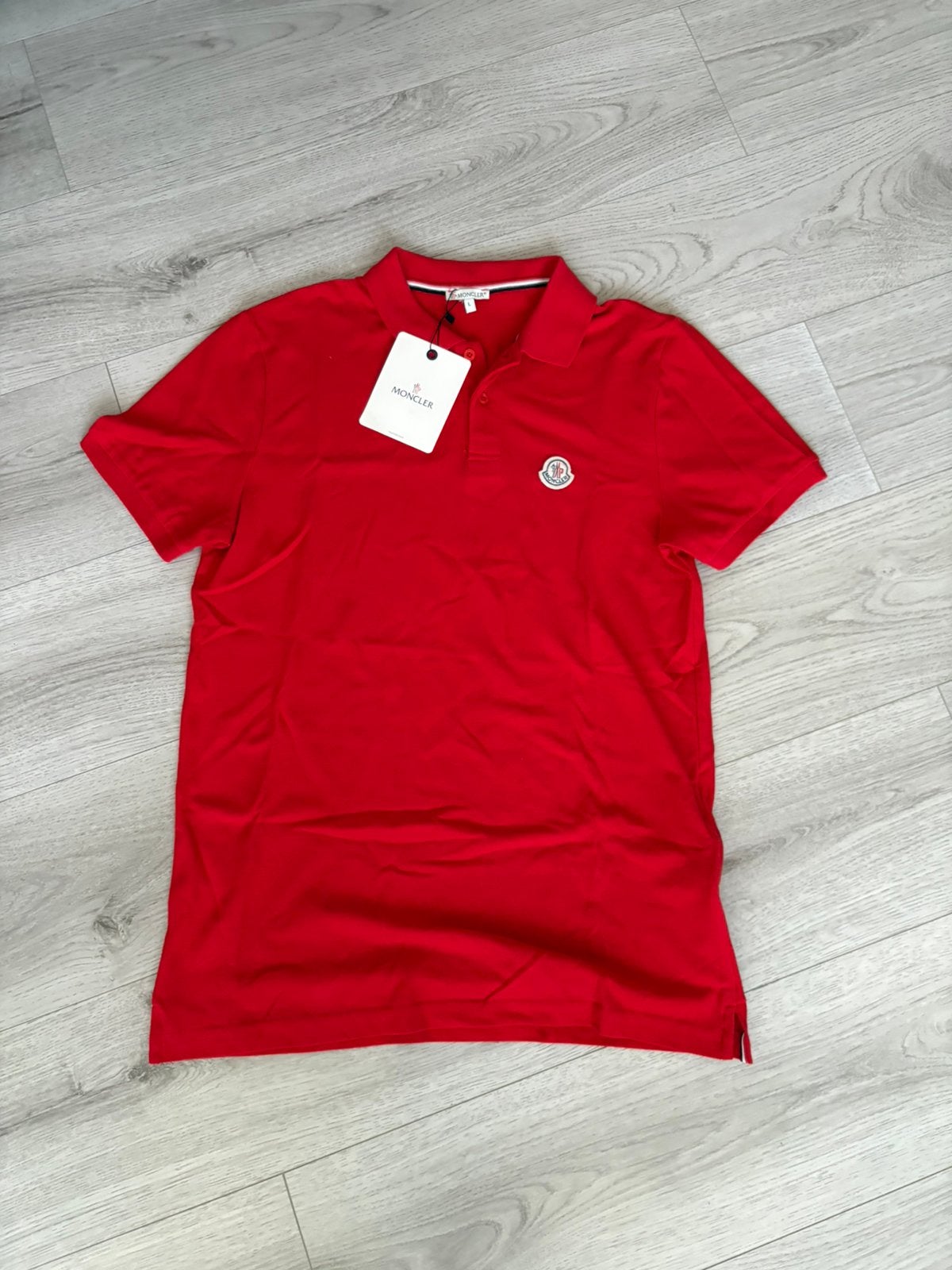 Moncler polo, Kleding | Heren, Ophalen of Verzenden, Zo goed als nieuw, Maat 52/54 (L), Rood