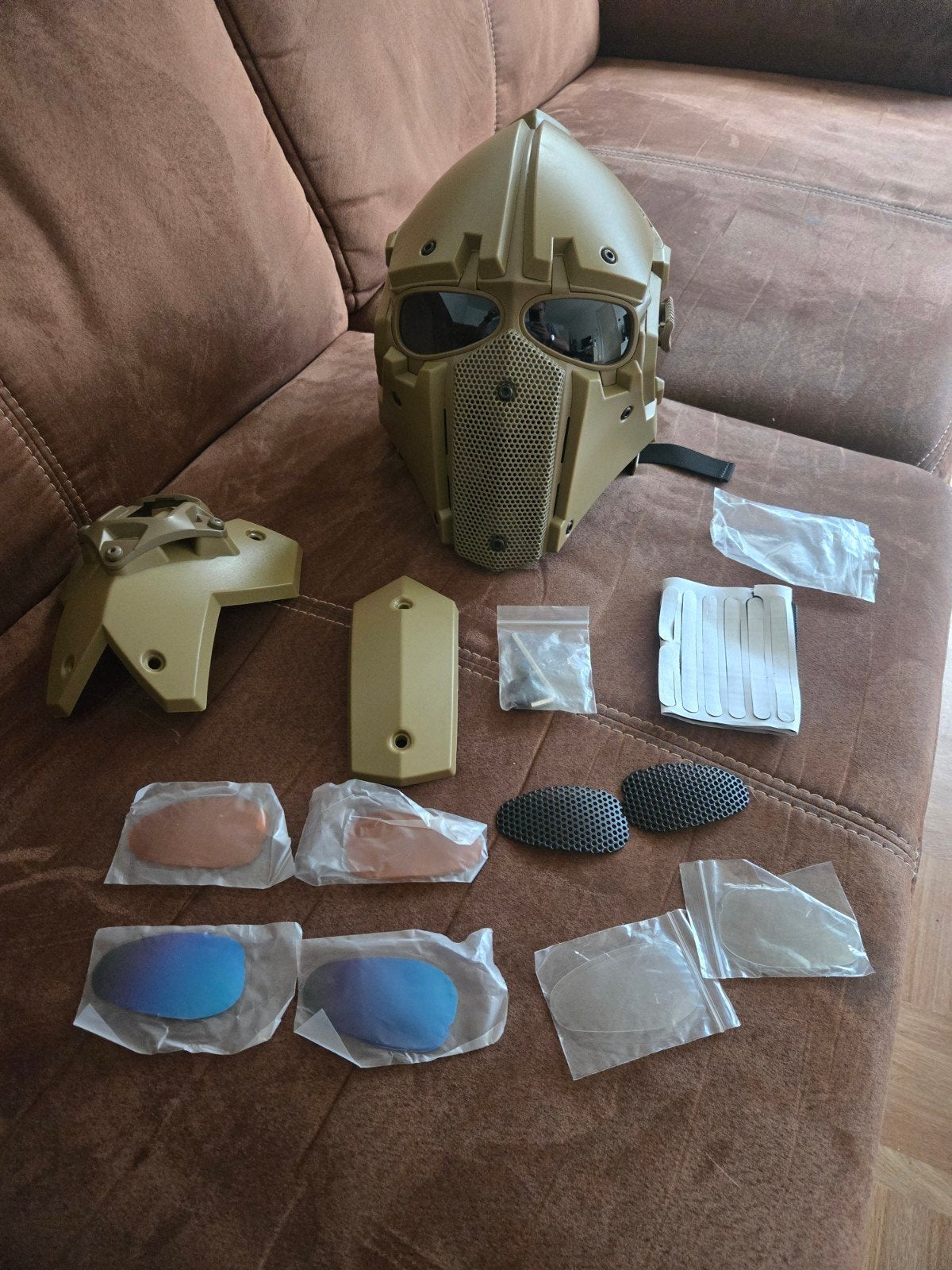 Tactische Airsoft Helm + Full Face Masker, Ophalen, Zo goed als nieuw