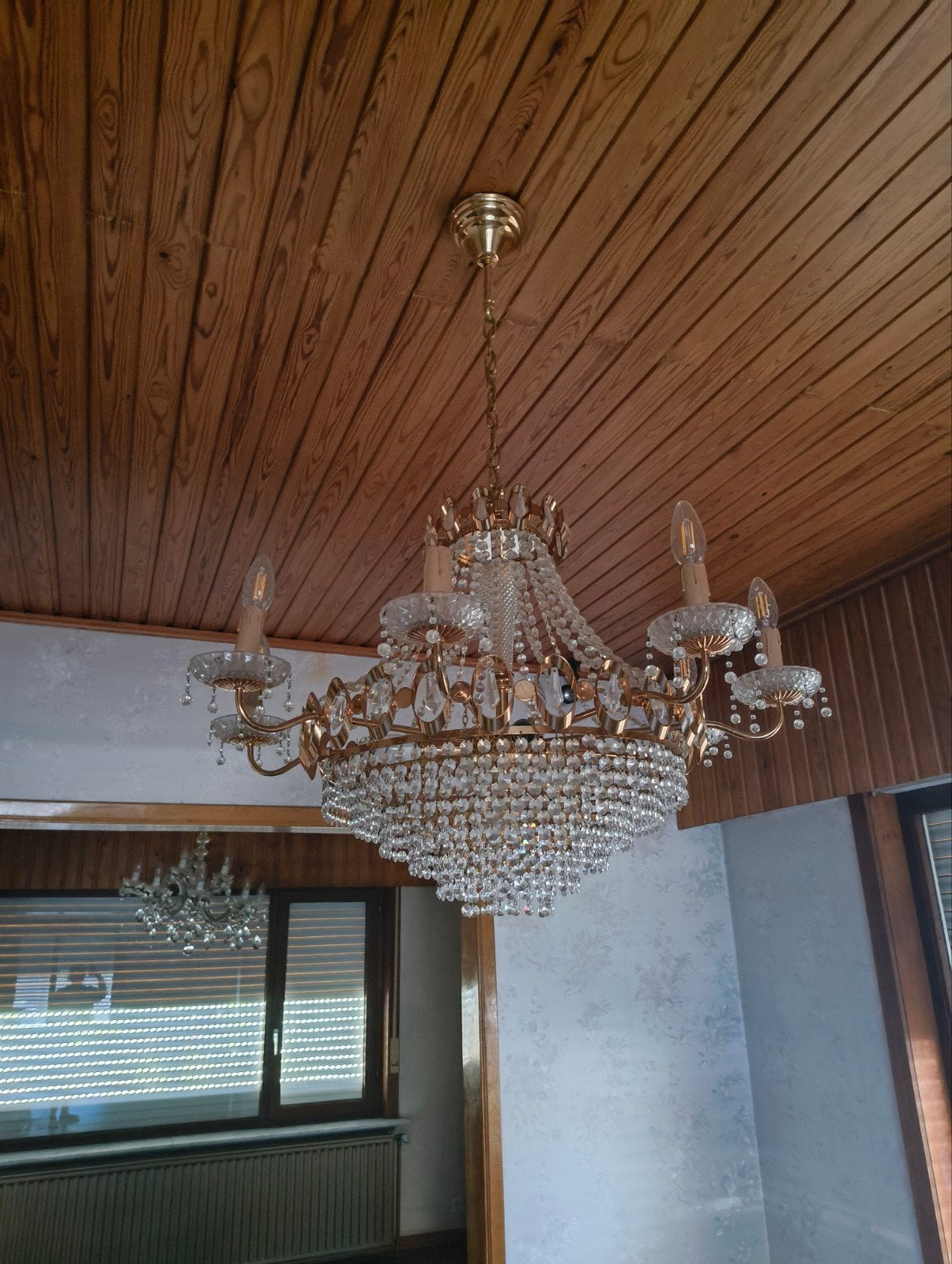 Antieke luster, Huis en Inrichting, Lampen | Kroonluchters, Ophalen, Gebruikt, Antiek