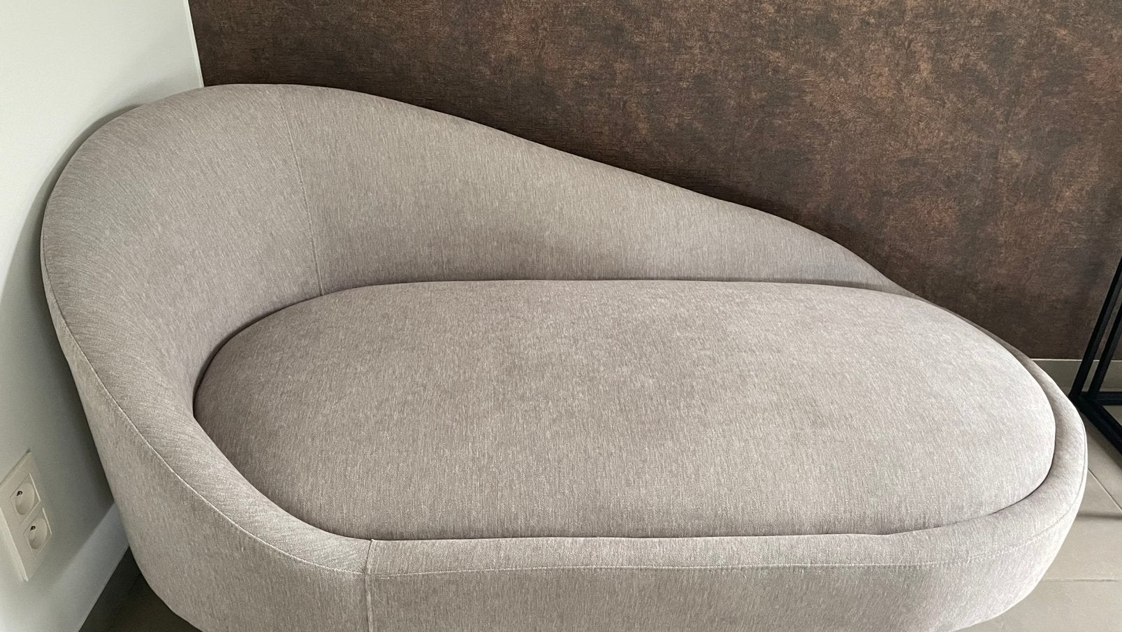 Chaises Longue Beliani Valreas grijs-taupe, Ophalen, Nieuw