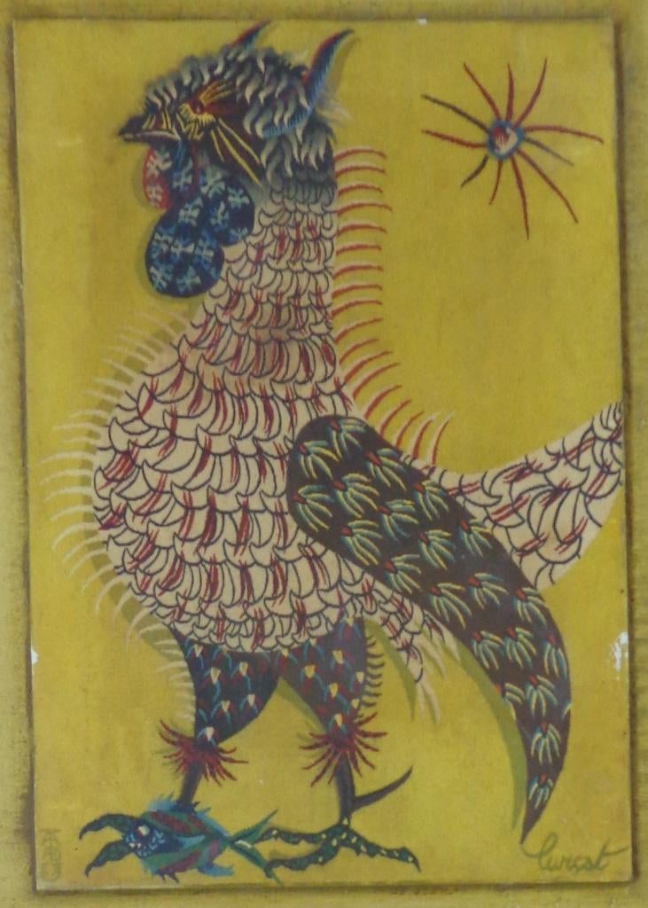 JEAN LURCAT / LE COQ-PECHEUR / DRUK PAPIER / 75x59cm / KADER, Enlèvement
