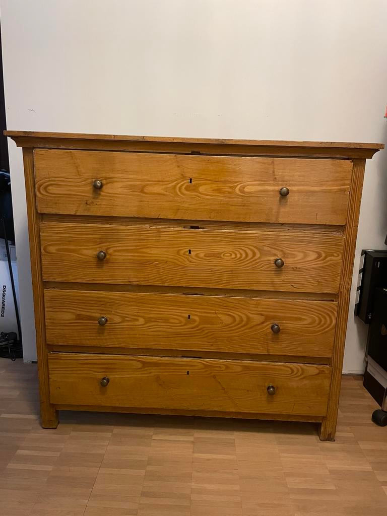 Maasief houten ladekast - vintage, Huis en Inrichting, Ophalen, Gebruikt