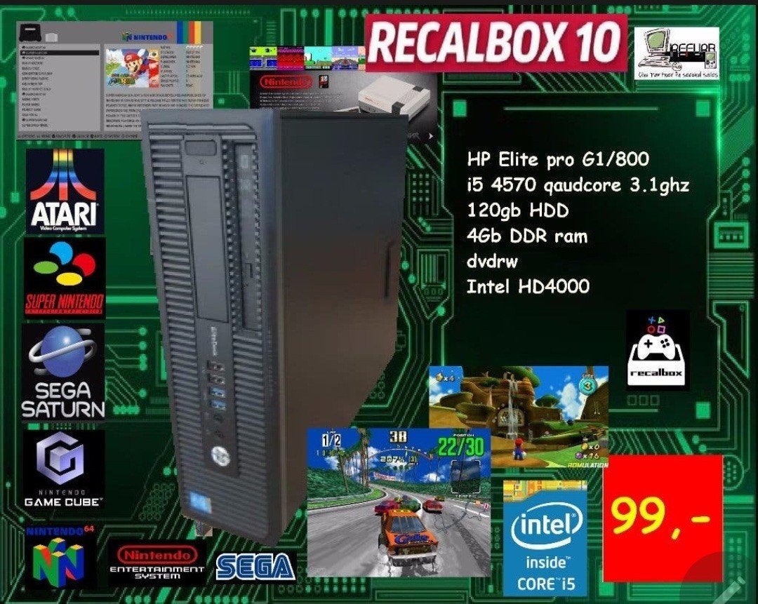 Hp elite deskpro i5 4570 + recalbox10 arcade system, Enlèvement