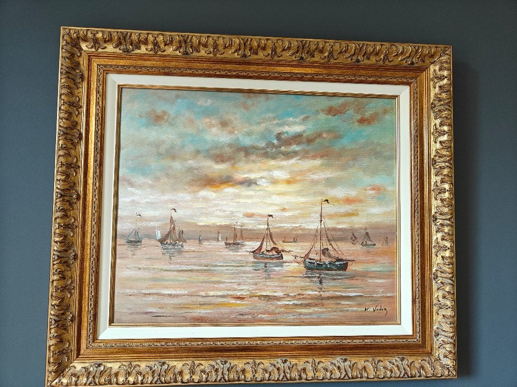 Klassieke schilderij H. Vader 50 x 61 cm, Antiek en Kunst, Kunst | Schilderijen | Klassiek, Ophalen, Gesigneerd, Olieverf, Klassiek