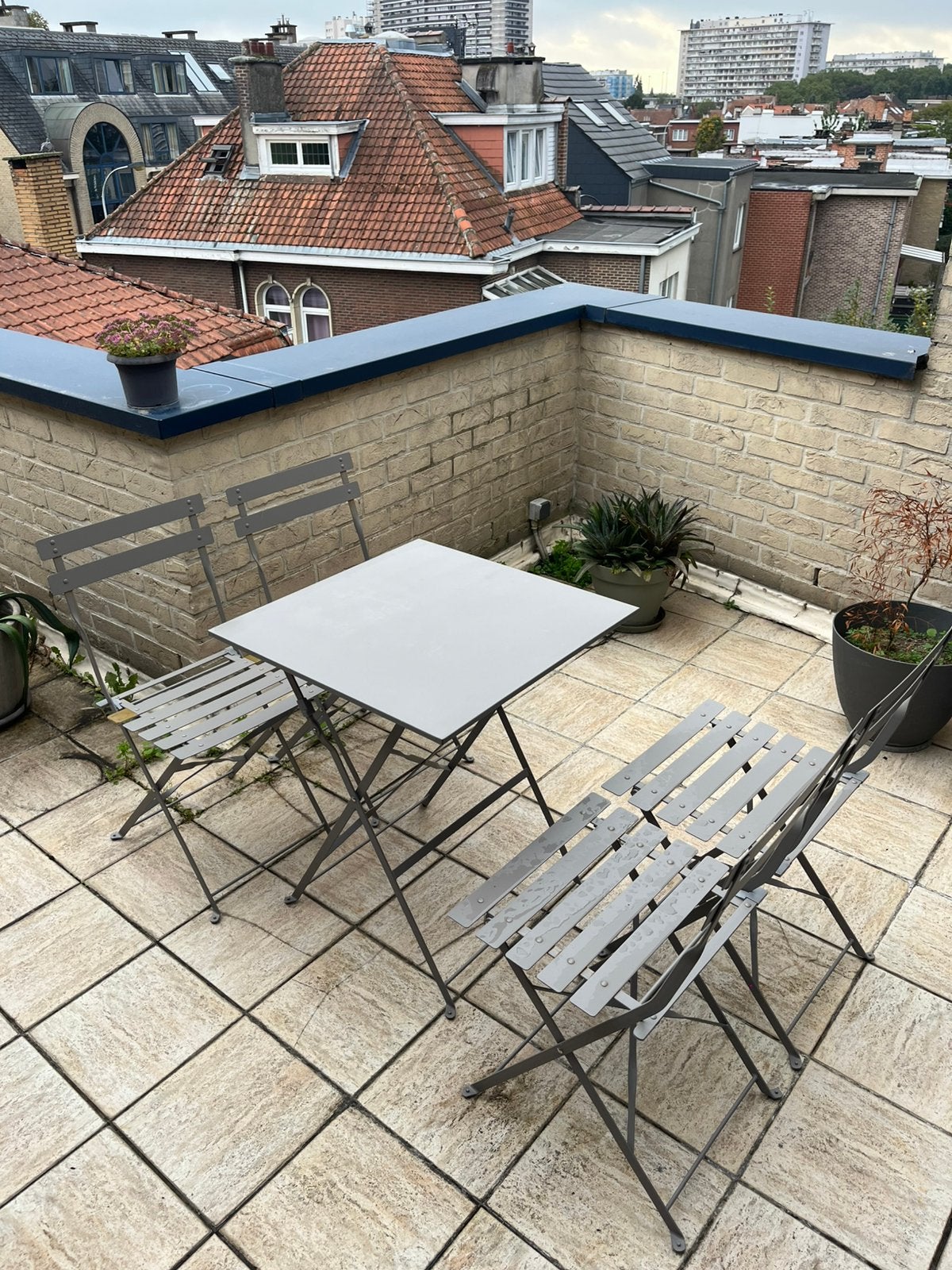 Table de jardin pliable avec chaises pliables, Jardin & Terrasse, Enlèvement, Utilisé