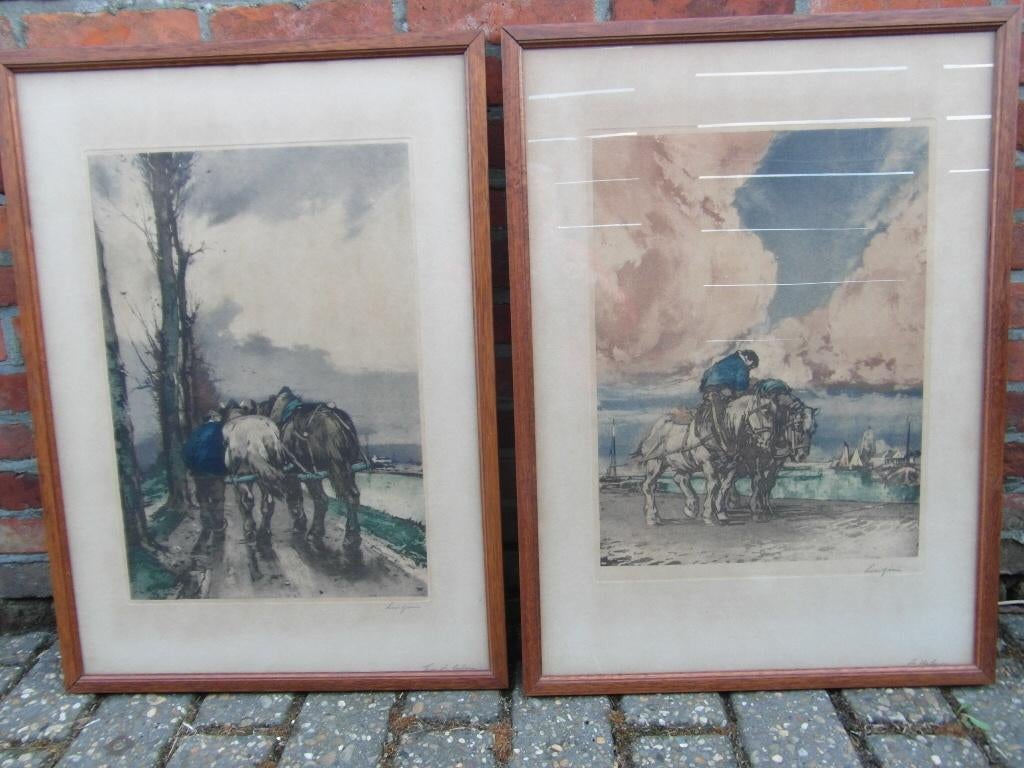 Ferdinand-Jean Luigini 2  gesigneerde Zeefdrukken, Ophalen of Verzenden
