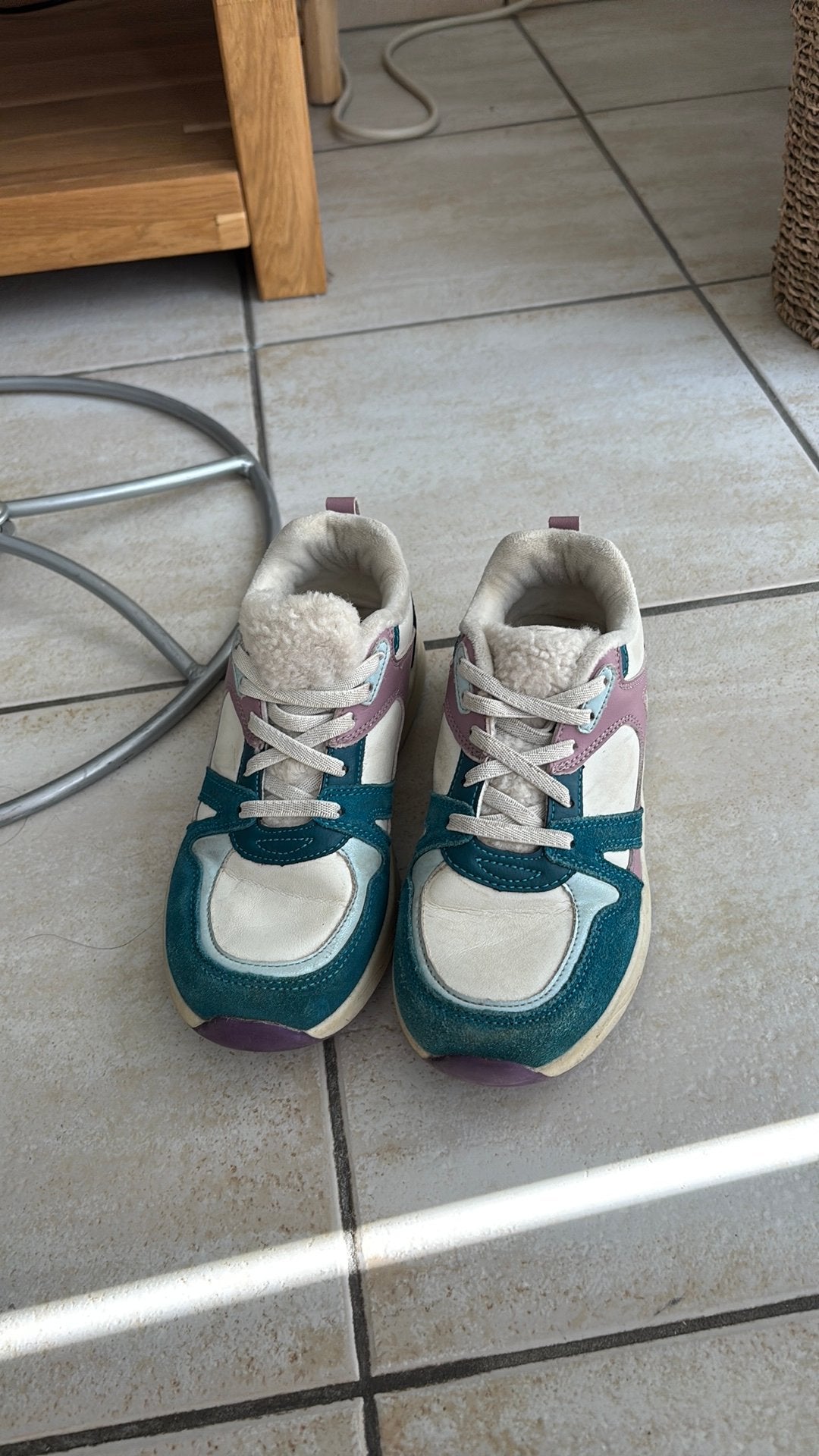 Okaïdi sportschoenen / sneakers petrol & roze – Maat 34, Ophalen of Verzenden, Gebruikt, Sportschoenen