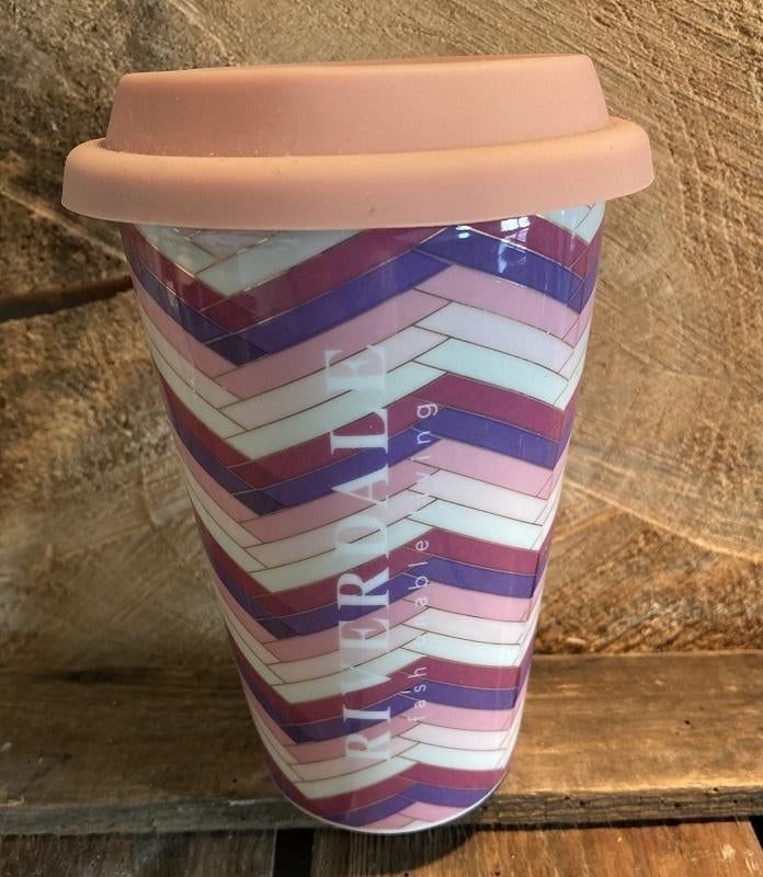 RIVERDALE MUG TO GO STREEP BEKER VOOR ONDERWEG NIEUW, Huis en Inrichting, Keramiek, Nieuw, Ophalen of Verzenden, Overige stijlen