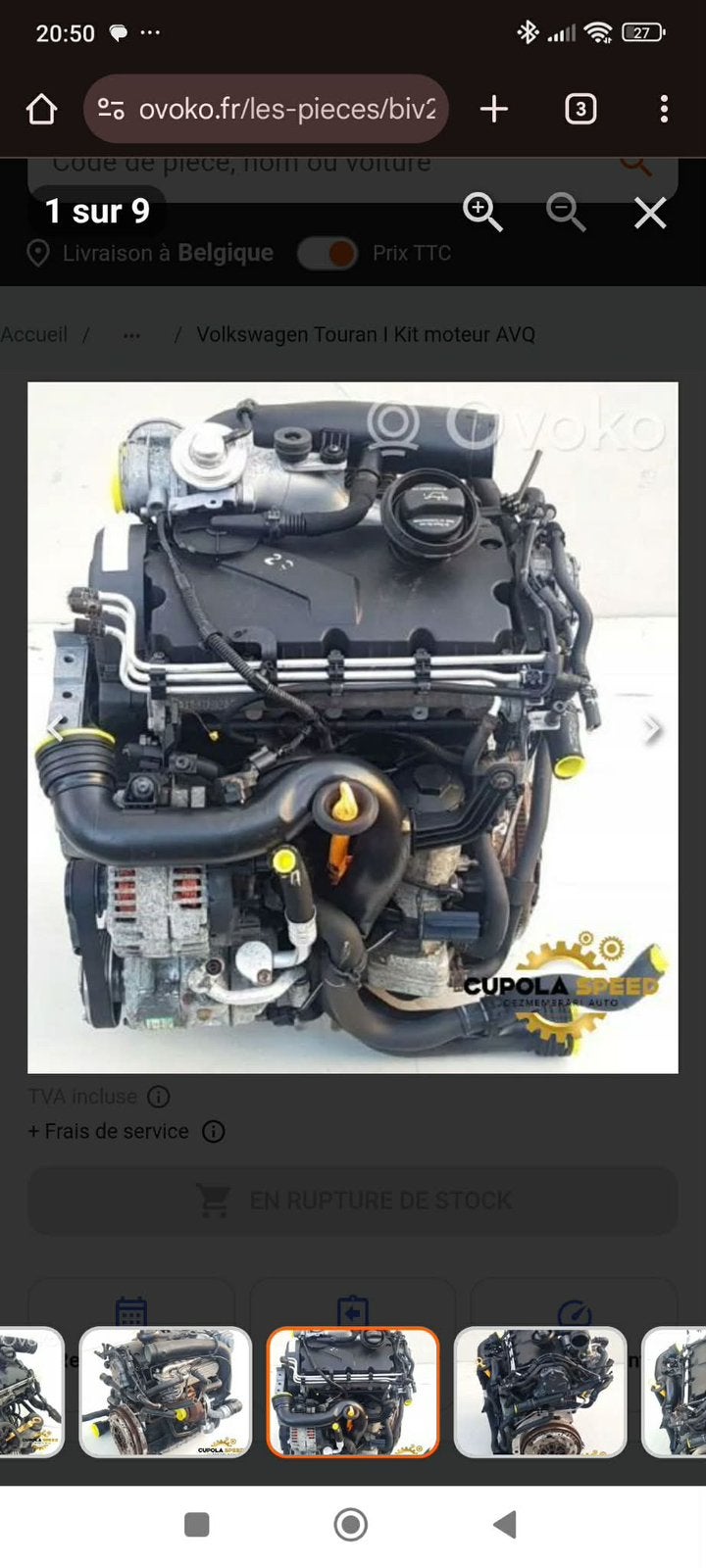 Moteur touran 100 cv nu, Autos : Pièces & Accessoires, Enlèvement, Volkswagen