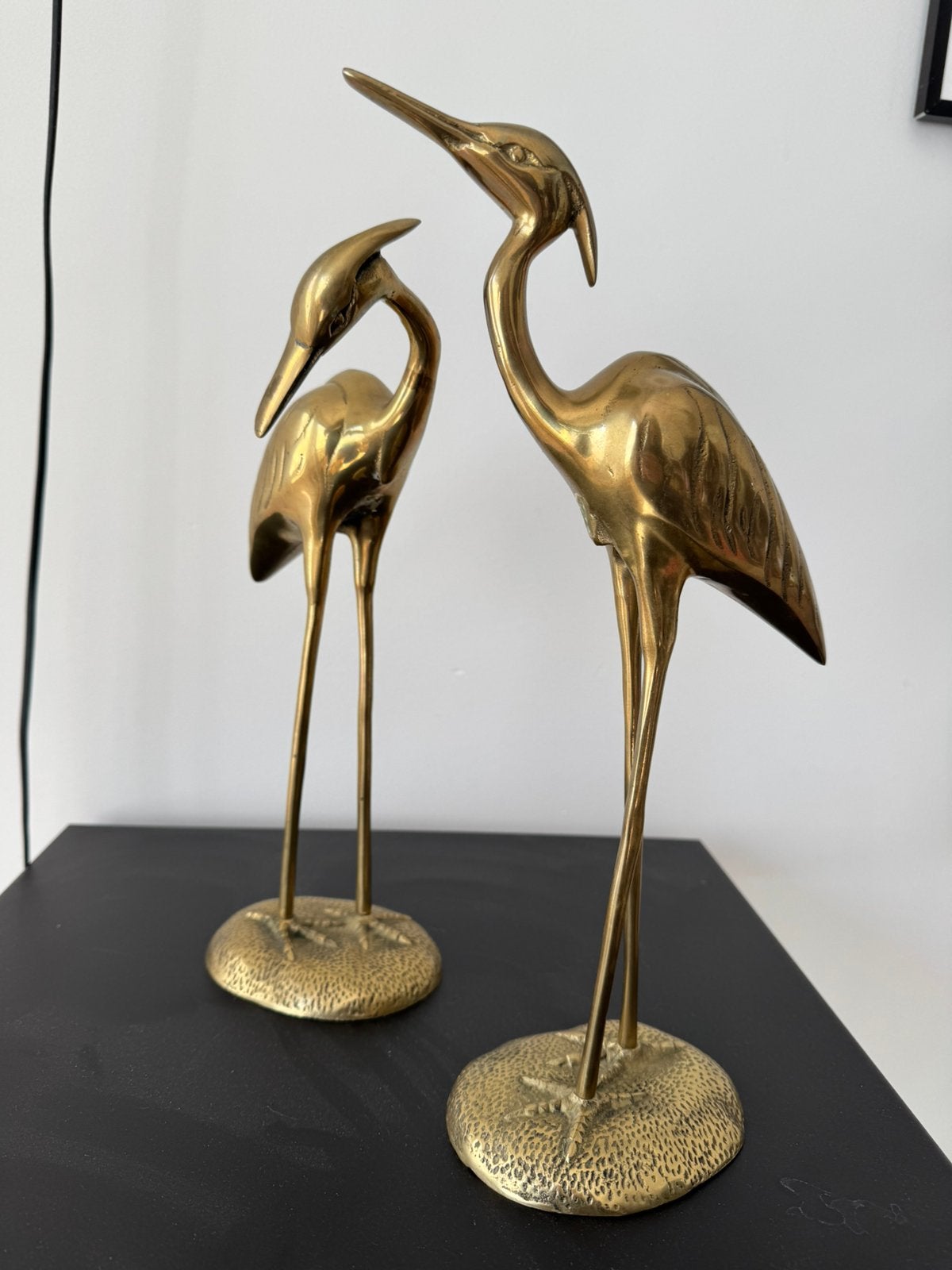 2 kraanvogels in messing, Ophalen of Verzenden