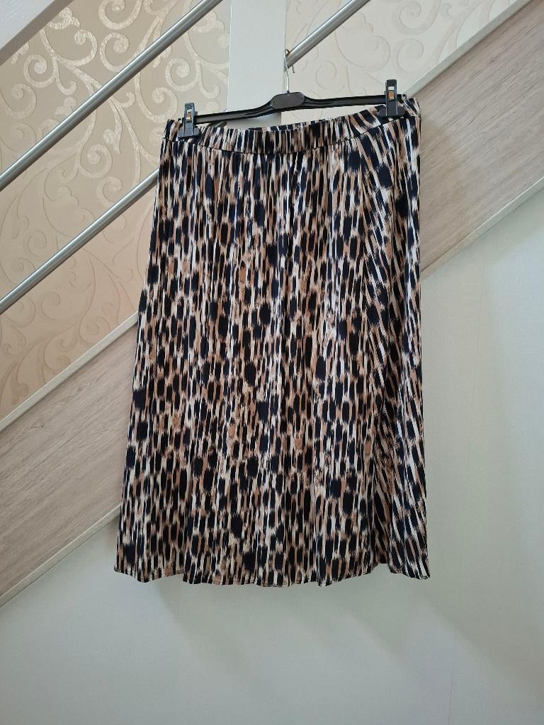 Halflange rok mt 44,zwart, bruin gevlekt, Kleding | Dames, Rokken, Ophalen of Verzenden, Zwart