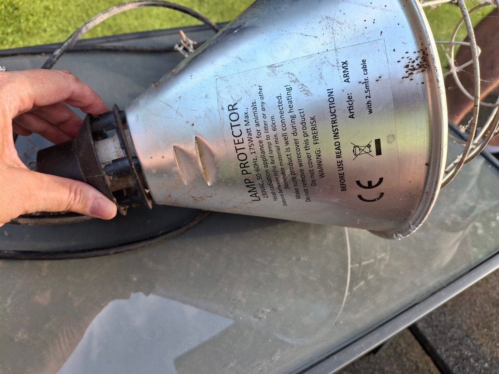 Warmte lamp, Ophalen