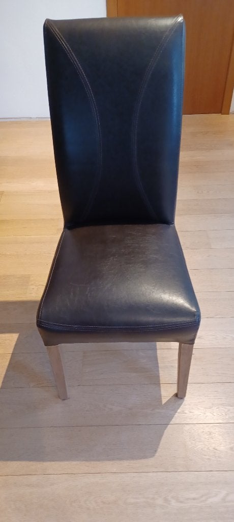6 ledere eetkamerstoelen, Antiek en Kunst, Ophalen