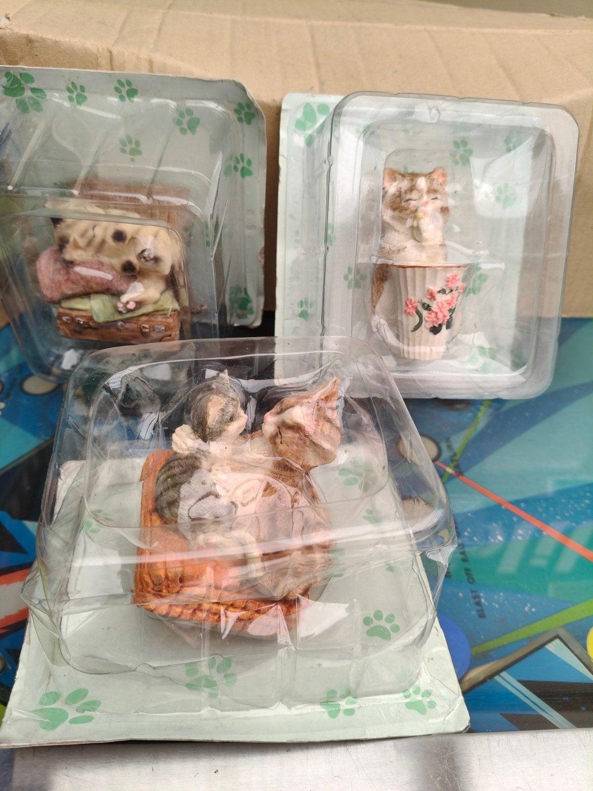 3 katten beeldjes nog in de verpakking. Nieuw., Ophalen