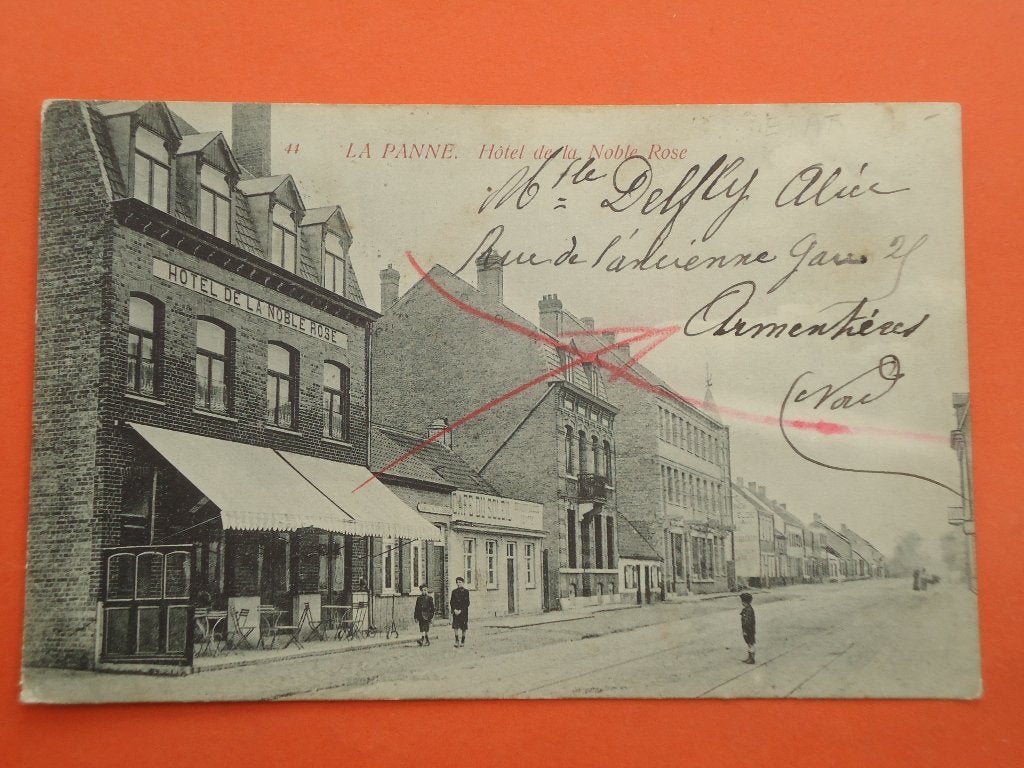 De Panne - La Panne Hotel de la Nobele Rose, Verzamelen, Ophalen of Verzenden, Voor 1920, Gelopen, West-Vlaanderen