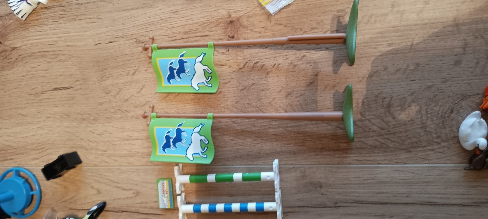 Playmobil vlag paarden, balken springen, Ophalen