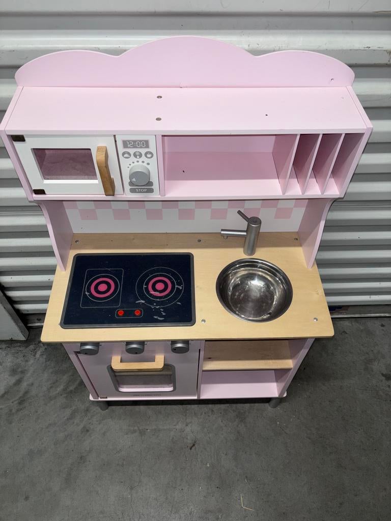 Roze houten speelgoedkeuken, Kinderen en Baby's, Ophalen, Zo goed als nieuw