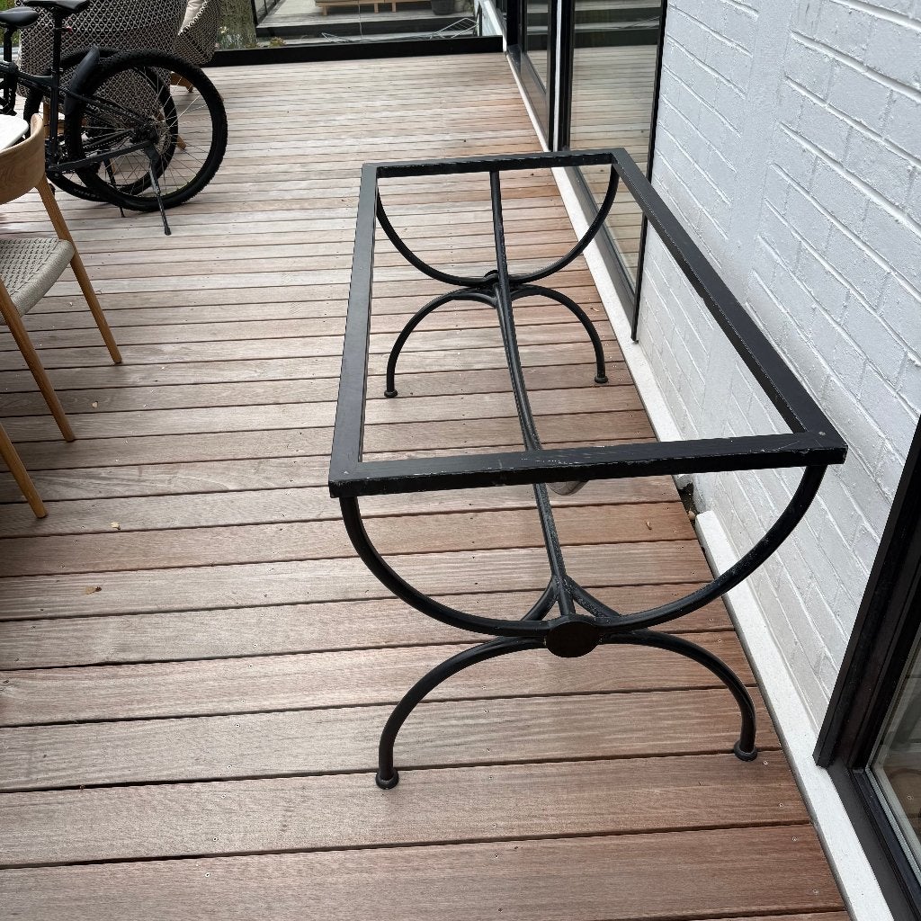Table de patio massive en pierre bleue belge, Jardin & Terrasse, Enlèvement, Utilisé, Rectangulaire, Autres matériaux