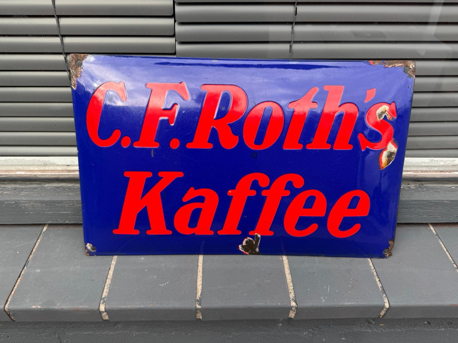 C.F. Roth’s koffie emaille reclamebord, Ophalen of Verzenden
