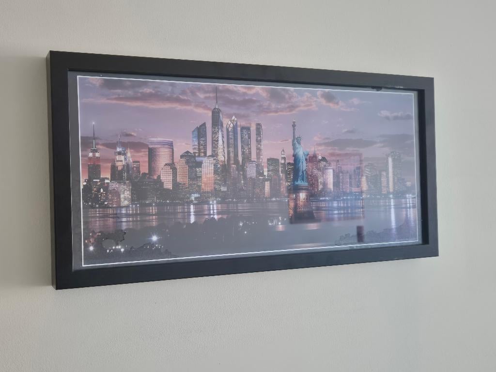 New York Skyline Foto, Huis en Inrichting, Ophalen of Verzenden, Zo goed als nieuw, 50 tot 75 cm, Foto of Poster
