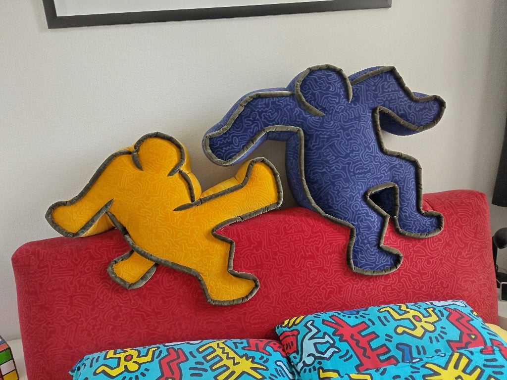 Keith Haring Bretz 2-persoon Bed Rood (1.60 X 2.00 Mtr), Ophalen, Gebruikt, Tweepersoons, Modern contemporary