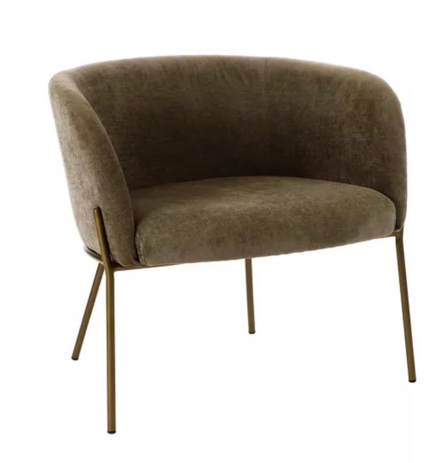 Pomax POLKA Relax Chair – Velvet Bronze – Nieuw in doos, Huis en Inrichting, Fauteuils, Ophalen, Perfect voor modern, boho, Scandinavisch of hotel chic interieur