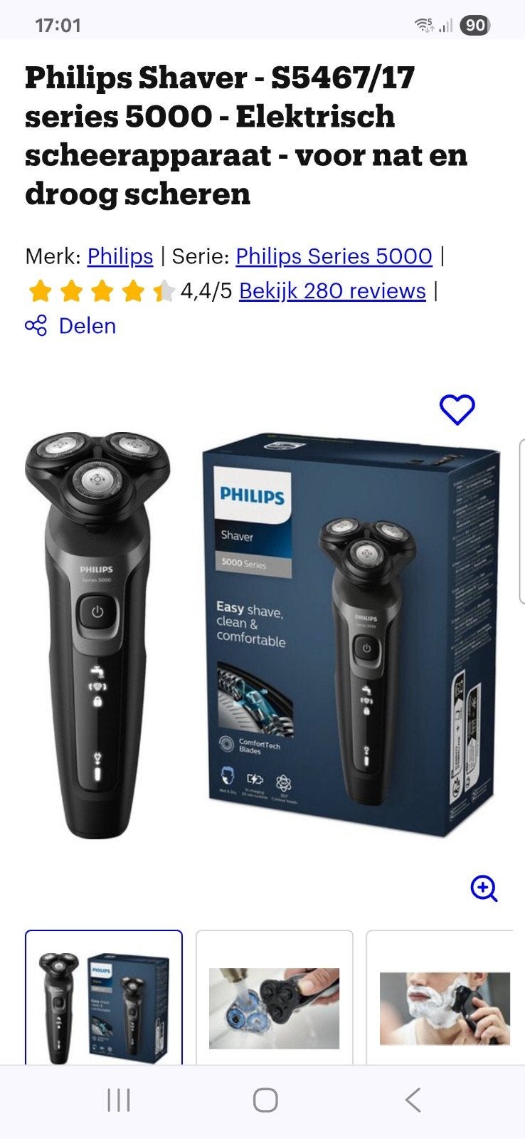 Philips shaver 5000 Series, Ophalen