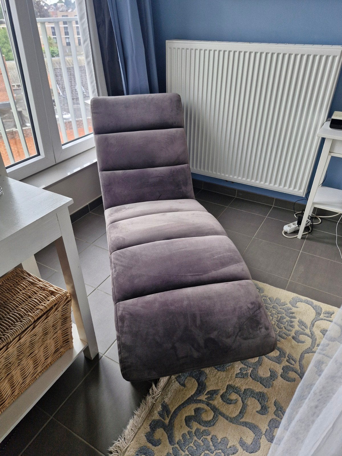 Chaise longue grise, bon état, 150 cm ou plus, Moins de 150 cm, Une personne, Enlèvement