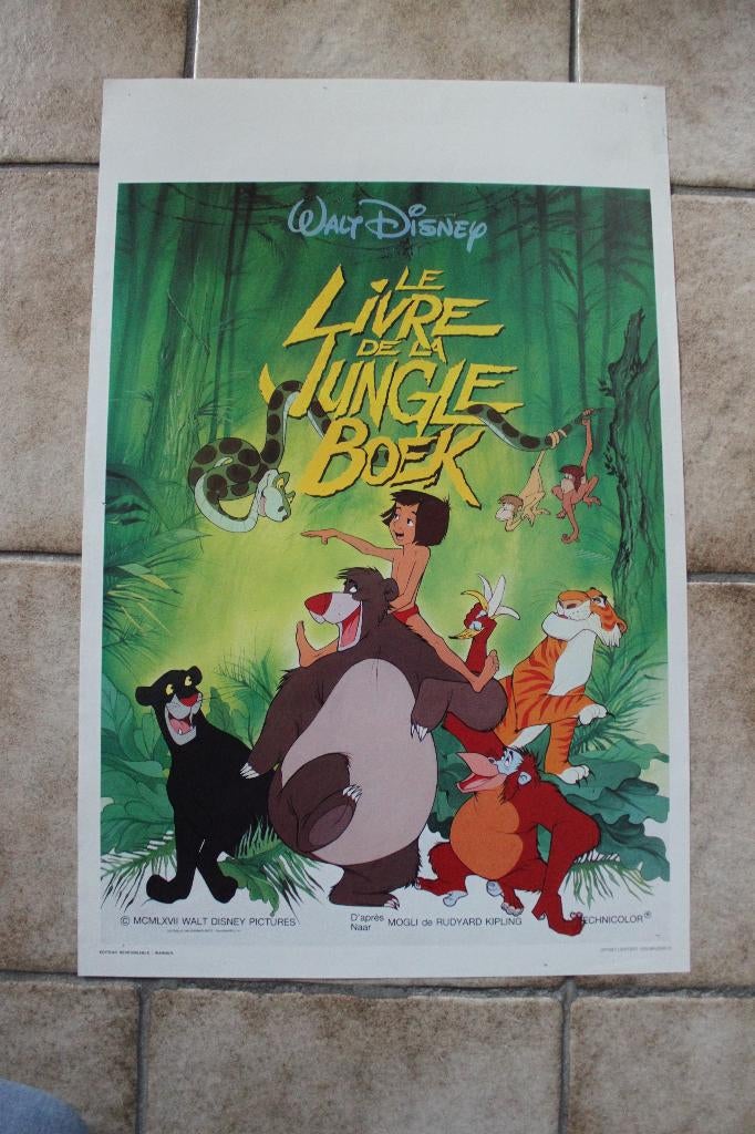 filmaffiche The Jungle Book Walt Disney filmposter, Rechthoekig Staand, Ophalen of Verzenden, Zo goed als nieuw, A1 t/m A3