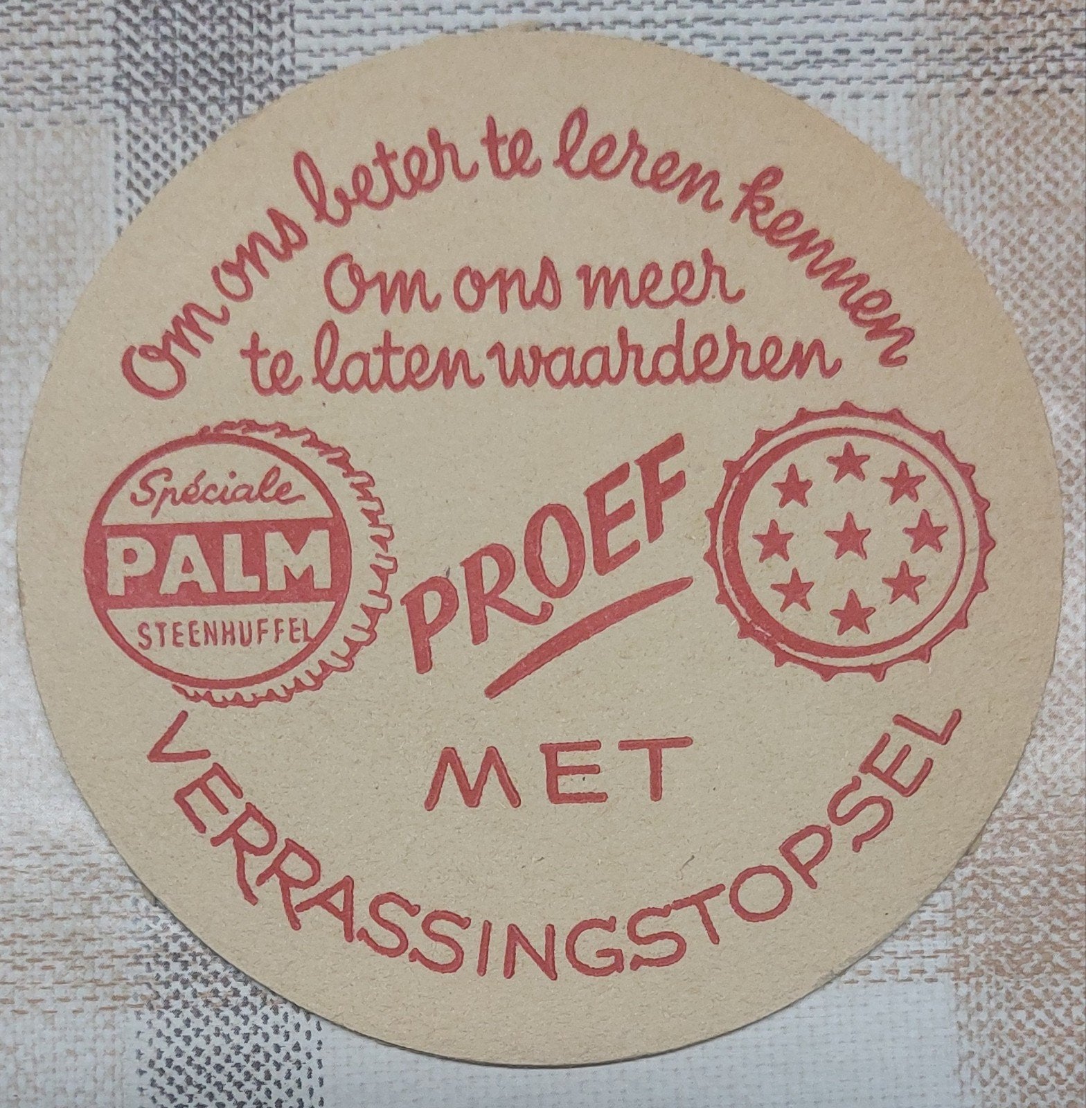 Oud bierviltje brouwerij Palm Steenhuffel, Verzamelen, Ophalen of Verzenden, Palm