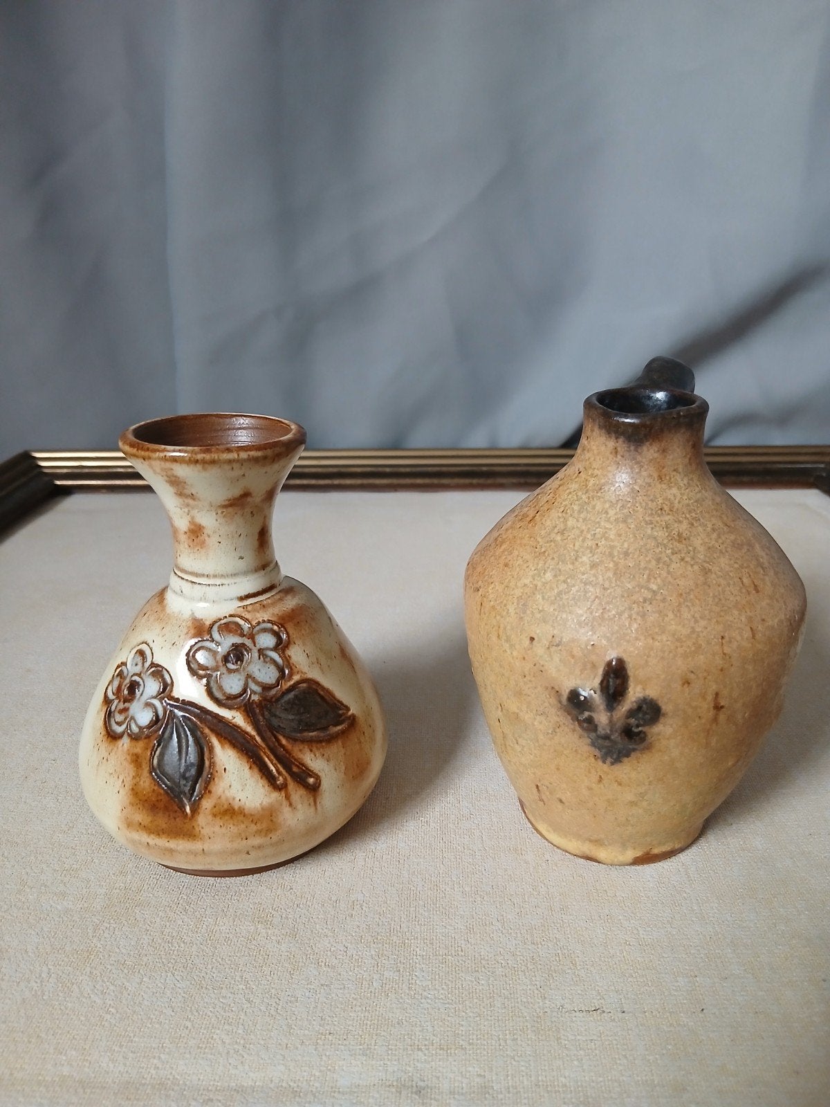 Ensemble de 2 mini-vases vintage en céramique Willy Biron, Antiquités & Art, Enlèvement ou Envoi
