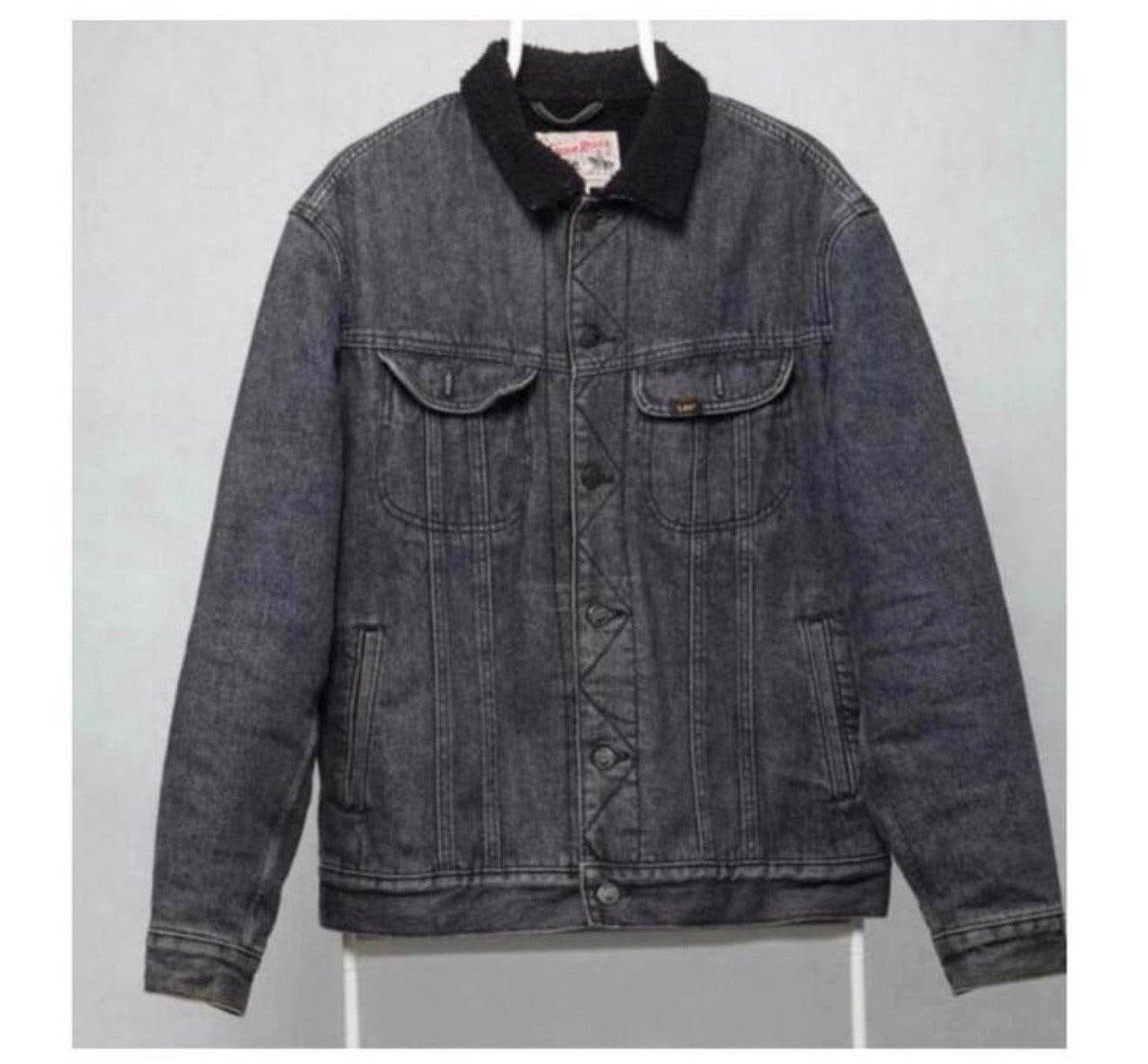 Veste en jean sherpa LEE STORM RIDER 1975 M Veste gris foncé, Enlèvement ou Envoi, Comme neuf, Taille 48/50 (M), Gris