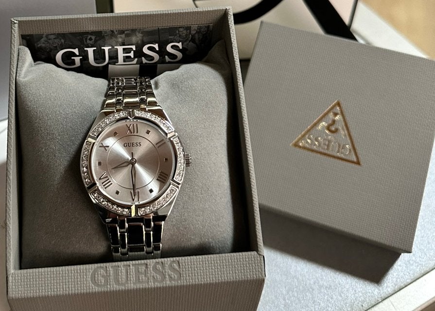 Guess Cosmo GW0033L1 Dameshorloge Zilver + Originele Doos, Staal, Gebruikt, Staal, Guess