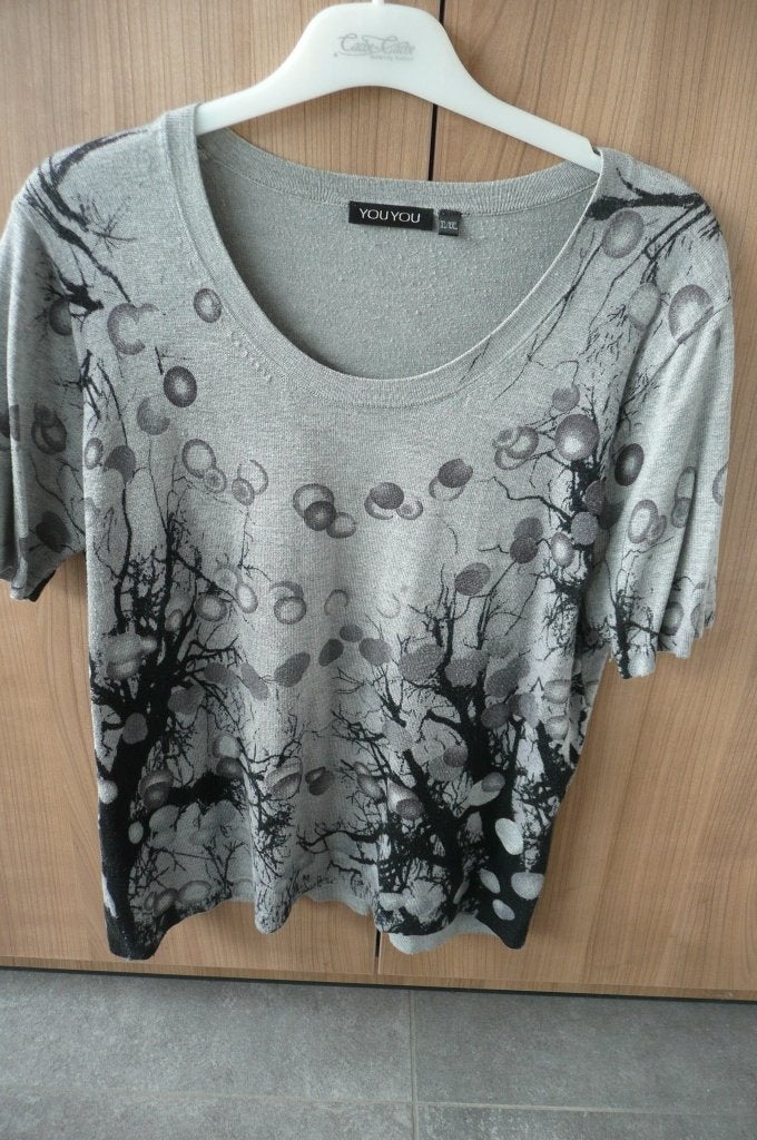 Setje truitje en gilet Youyou (a138), Maat 46/48 (XL) of groter, Ophalen of Verzenden, Grijs, Gedragen