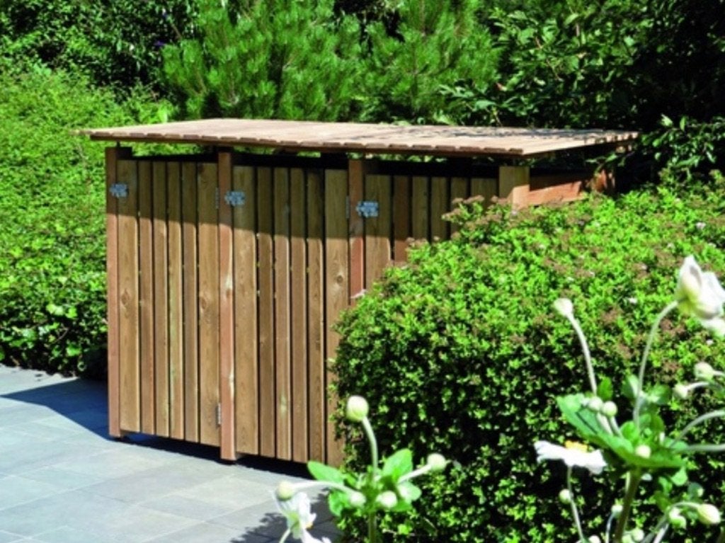 Houten berging voor vuilbakken, Tuin en Terras, Ophalen, Gebruikt, Hout, Containerberging