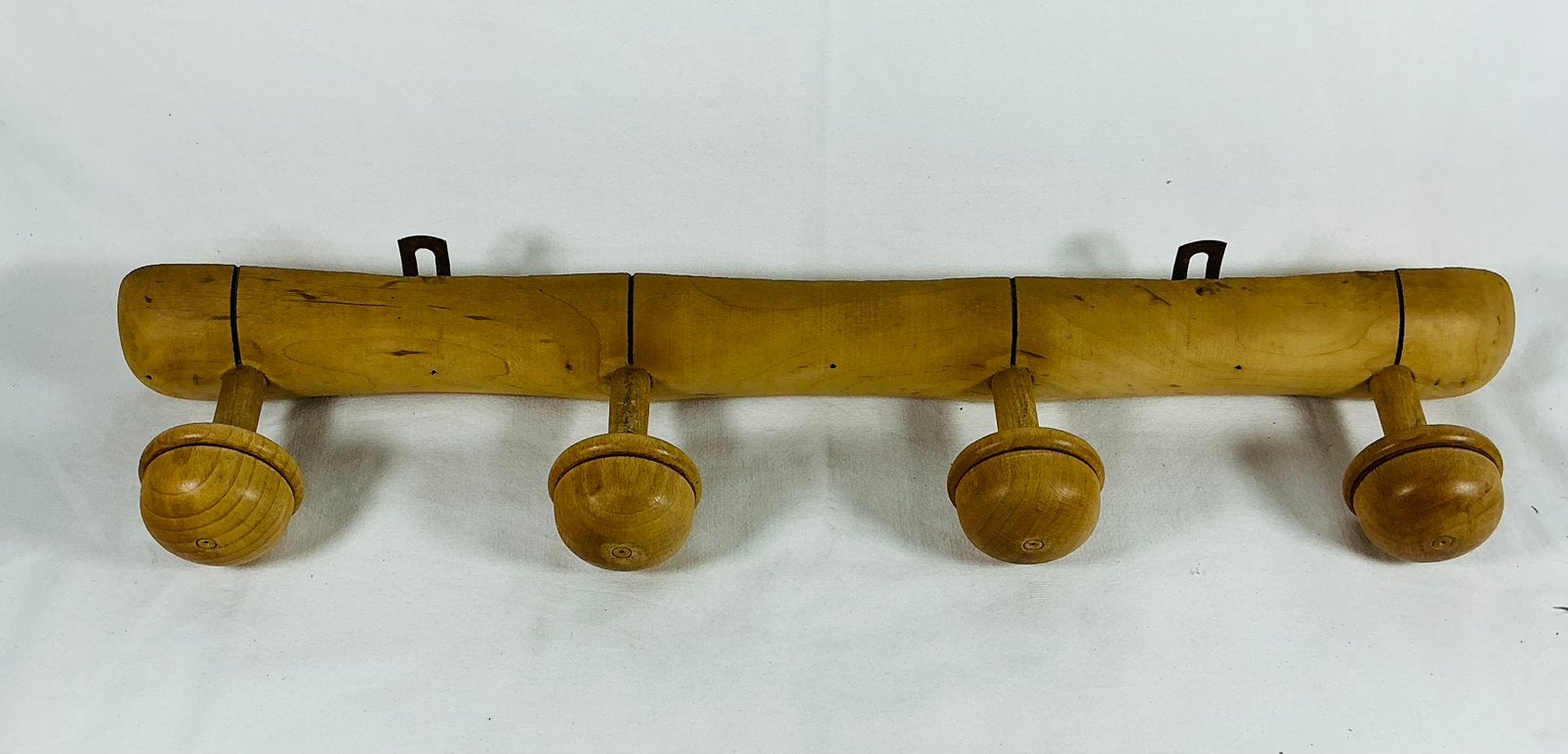 Antieke Vintage houten Franse faux bamboo wandkapstok, Antiek en Kunst, Curiosa en Brocante, Ophalen of Verzenden