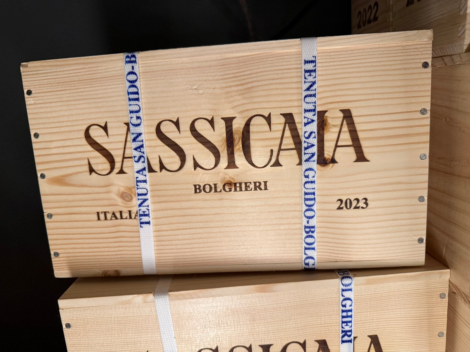 Sassicaia 2023 in verzegelde OWC, Verzamelen, Ophalen, Zo goed als nieuw, Italië