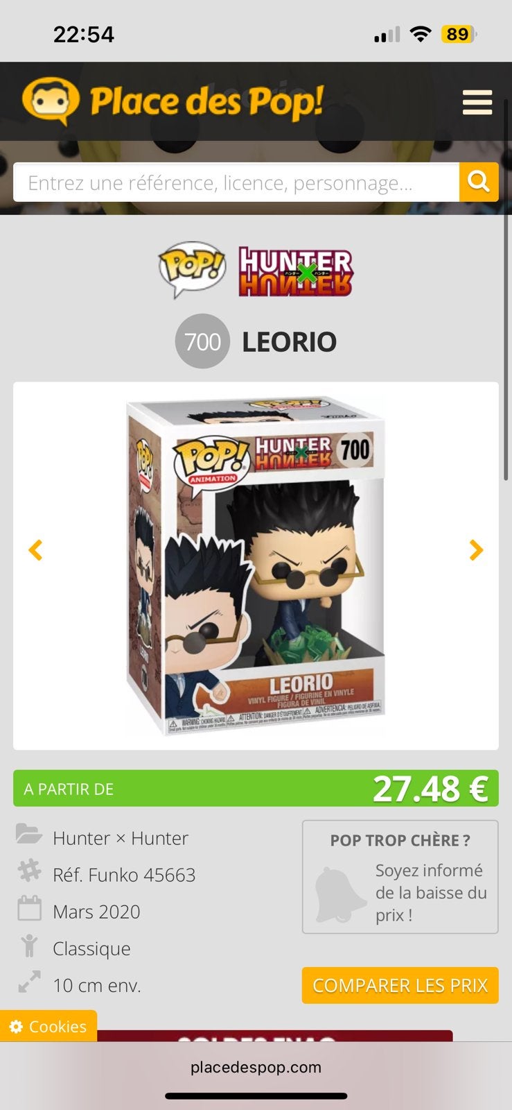 Funko pop hunter X hunter 700 leorio, Verzamelen, Ophalen of Verzenden, Zo goed als nieuw