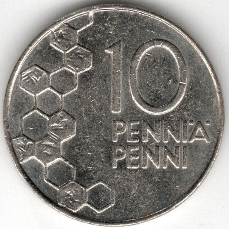 Finlande : 10 Penniä 1991 KM #65 Ref 16768, Enlèvement ou Envoi, Autres pays, Monnaie en vrac
