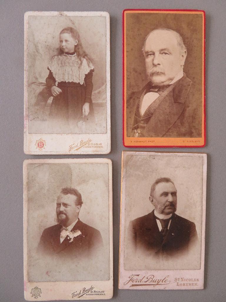 4x foto CDV 1890-1910 St. Niklaas Lokeren Buyle Rombaut, Foto, Ophalen of Verzenden, Zo goed als nieuw, Voor 1940