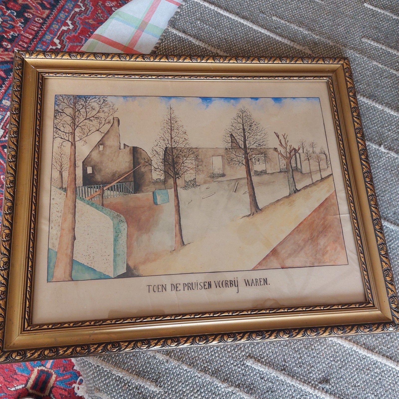 2 mooie aquarellen van F.Wellens 1919, Antiek en Kunst, Kunst | Schilderijen | Klassiek, Ophalen