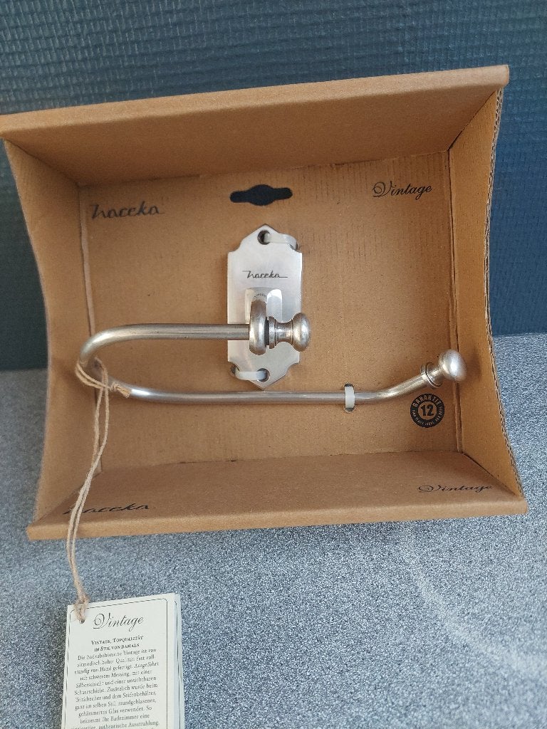 toiletrolhouder vintage HACEKA, Huis en Inrichting, Badkamer | Badtextiel en Accessoires, Overige merken, Nieuw, Zilver, Ophalen