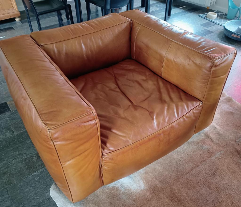 Krieger vintage, retro leder Fauteuil, Ophalen